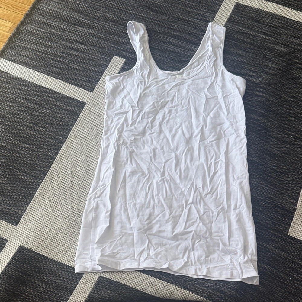 White Sleeveless Women's Top- extra long